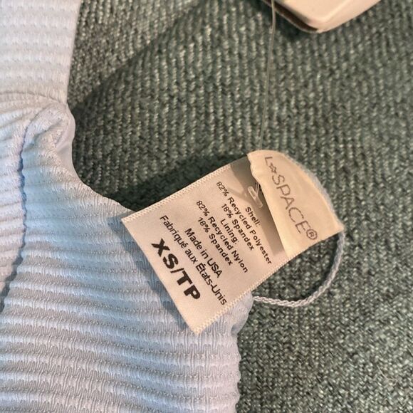 NWT L*Space Jess Ribbed Bikini Top Light Blue Sz.XS - Picture 7 of 10